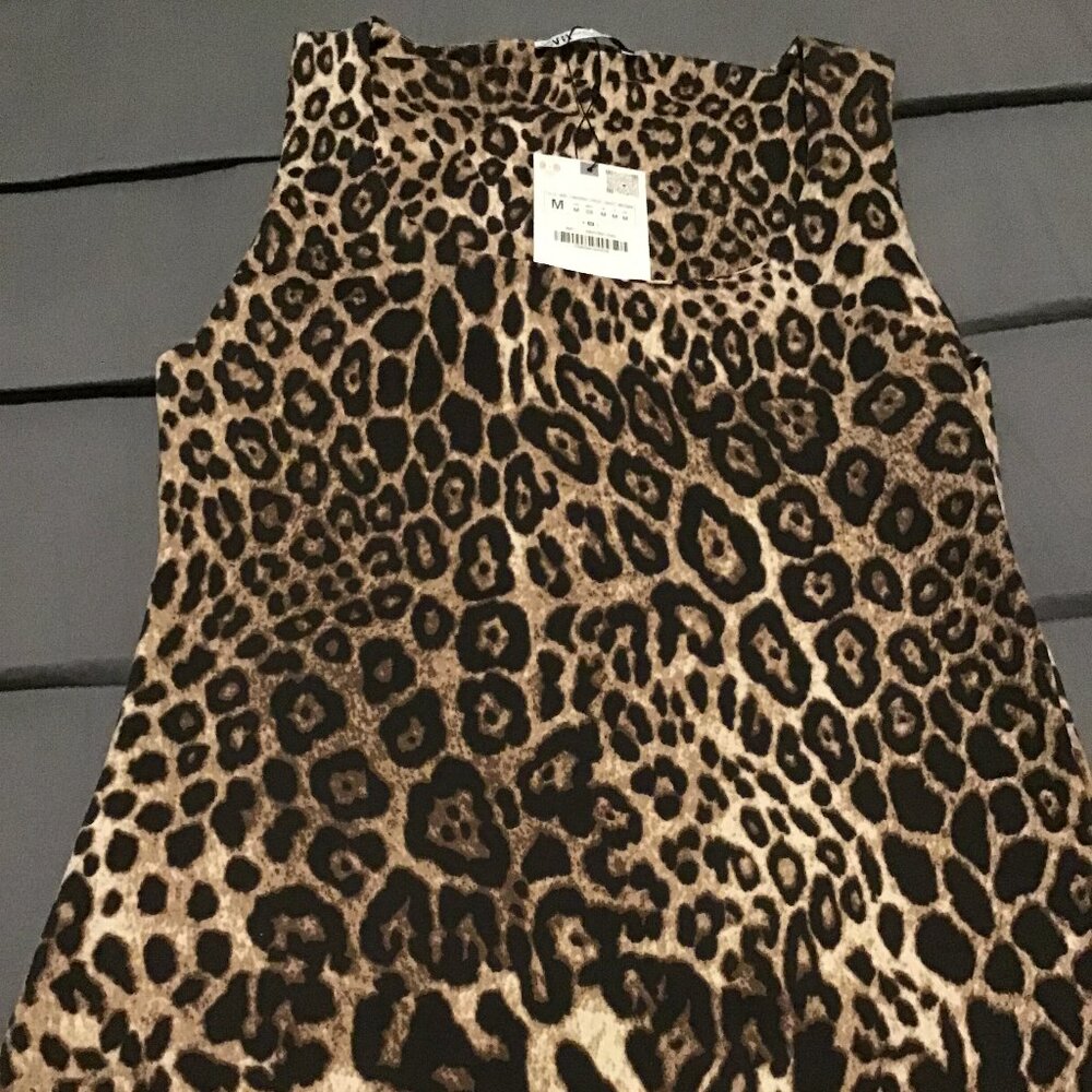 ZARA Sleeveless Leopard Print Top – Women’s – Animal Print Blouse – NWT